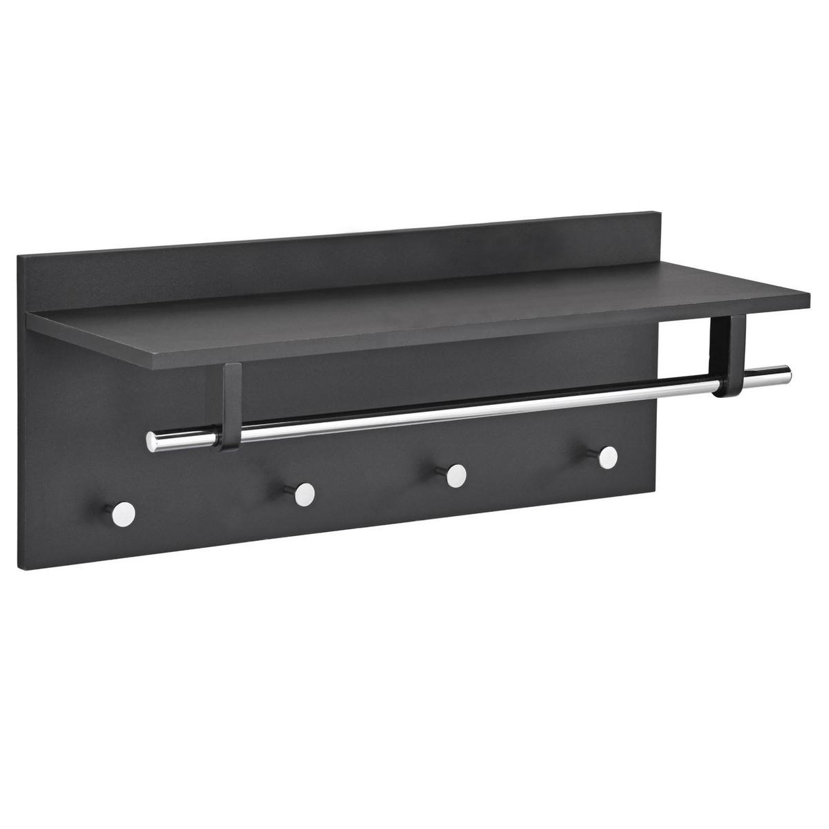 WANDGARDEROBE ULF schwarz - Schwarz, Holzwerkstoff (75/30/26cm) - IDIMEX