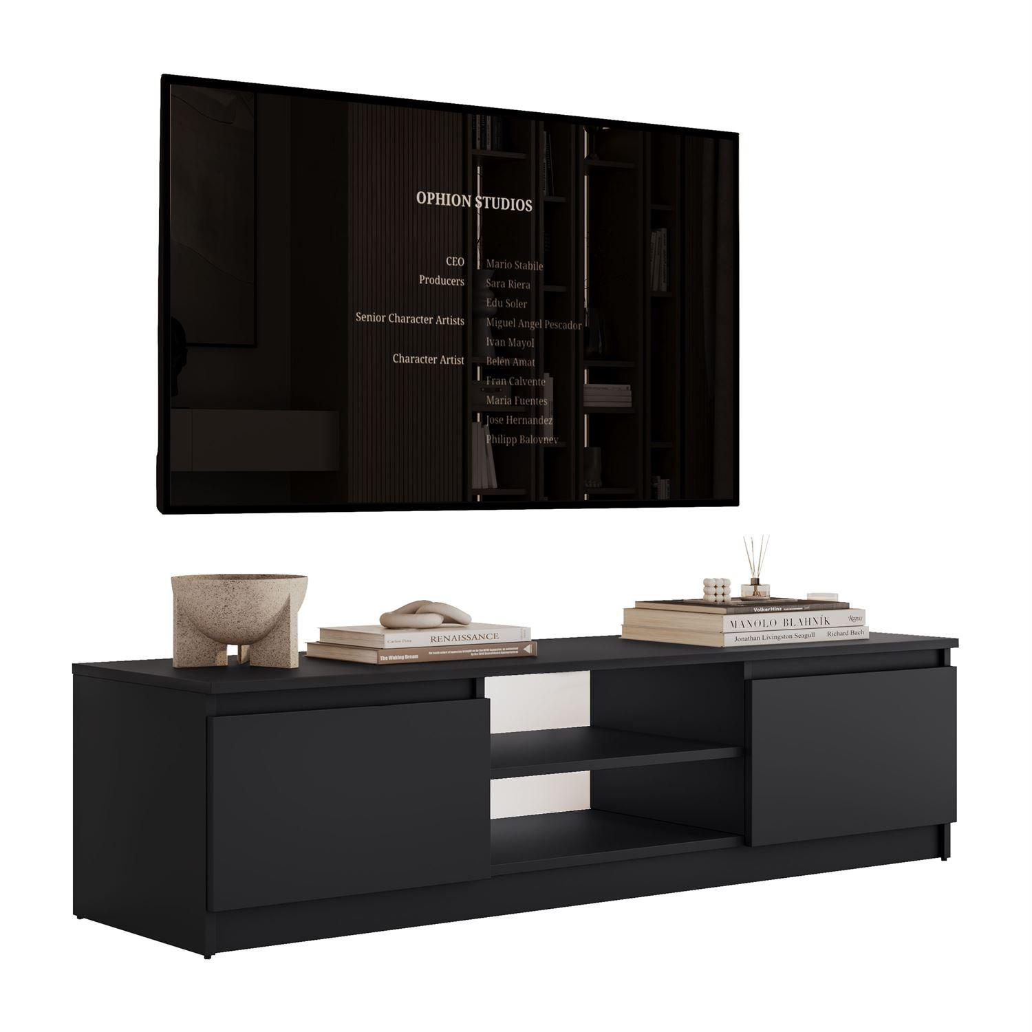 LOWBOARD HANA 140 cm Schwarz matt - Schwarz, Holzwerkstoff (140/36/40cm) - Lookway