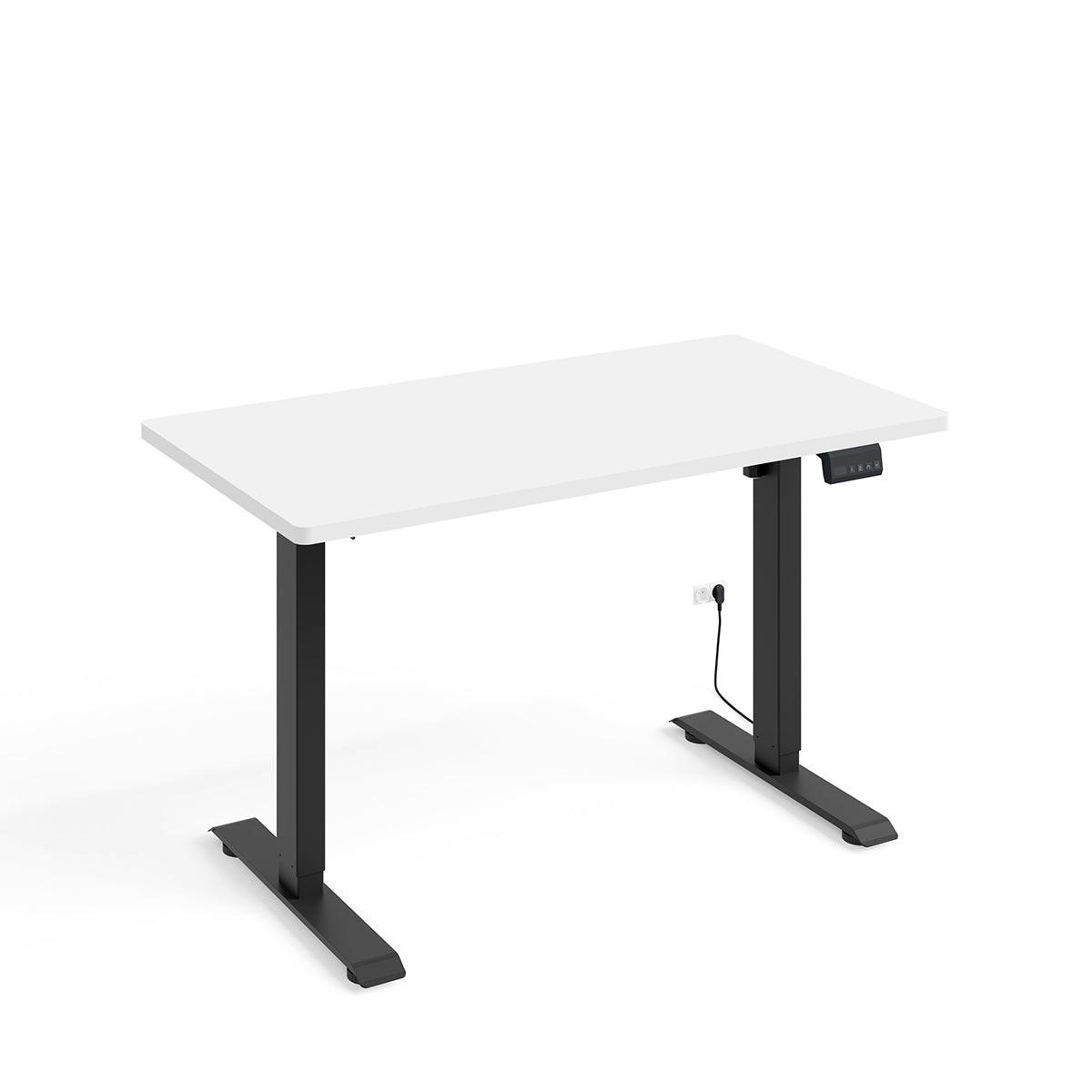 SCHREIBTISCH Ergo Mattweiß und Schwarz - Weiß, Holzwerkstoff (120/65/73cm) - Petits-meubles