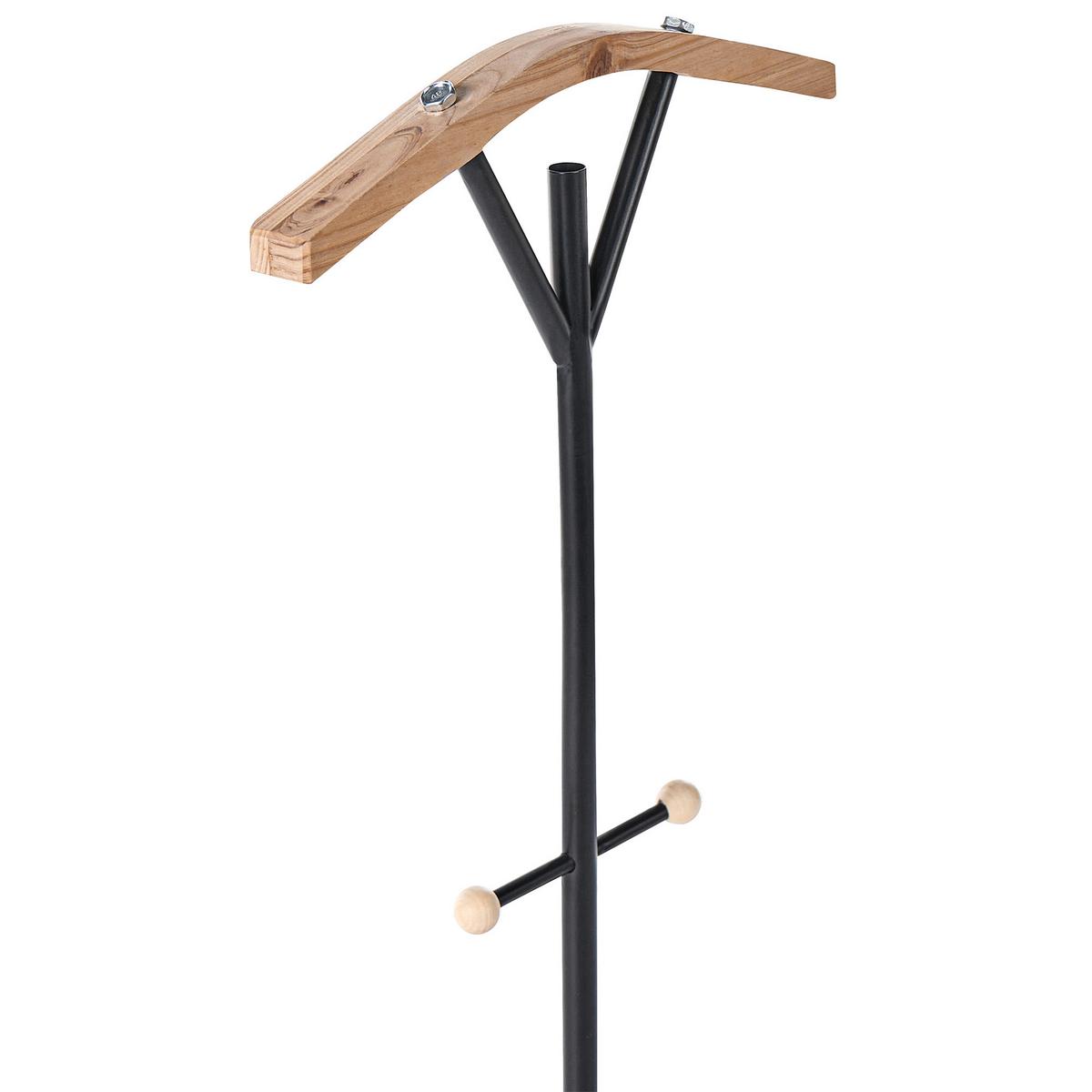 GARDEROBENSTÄNDER Schwarz Thompson - Hellbraun, Metall (40/130/30cm) - Beliani