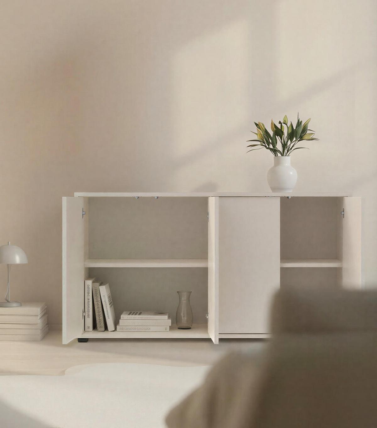 SIDEBOARD Die Horizontale - Beige, Holzwerkstoff (136/73/36cm) - Mokebo