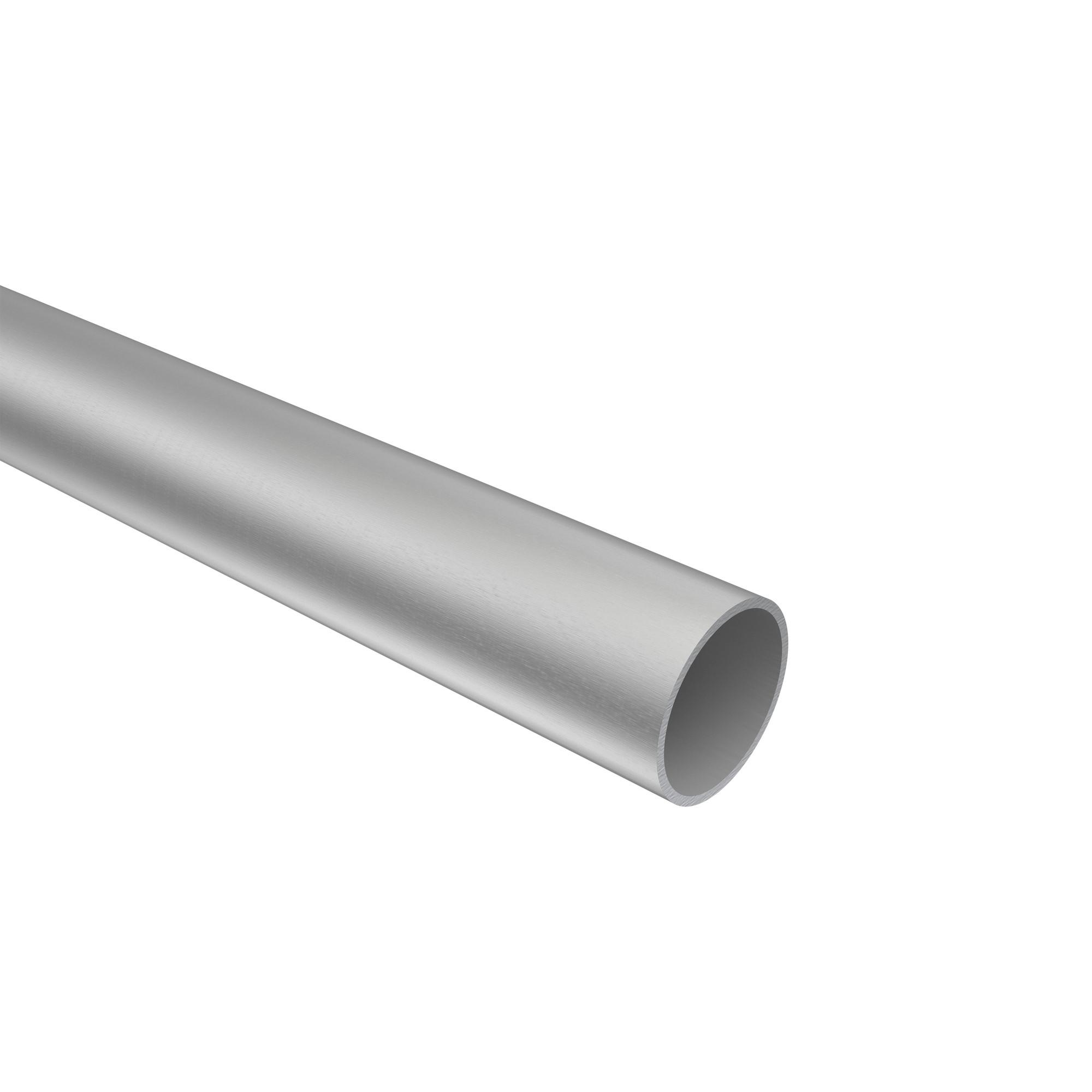 RUNDROHR 160 cm, 20 mm Ø Silbergrau - Alufarben, Metall (160cm) - INTERDECO