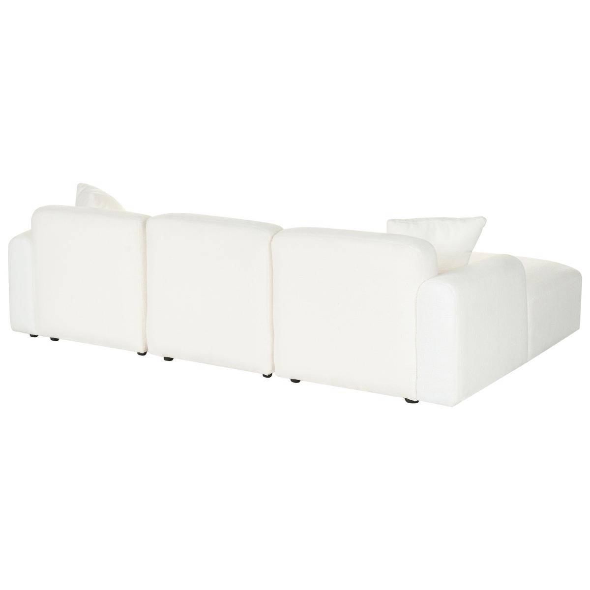 ECKSOFA Modul 3-Sitzer Bouclé Weiß rechtsseitig Hede - Weiß, Textil (244/148cm) - Beliani