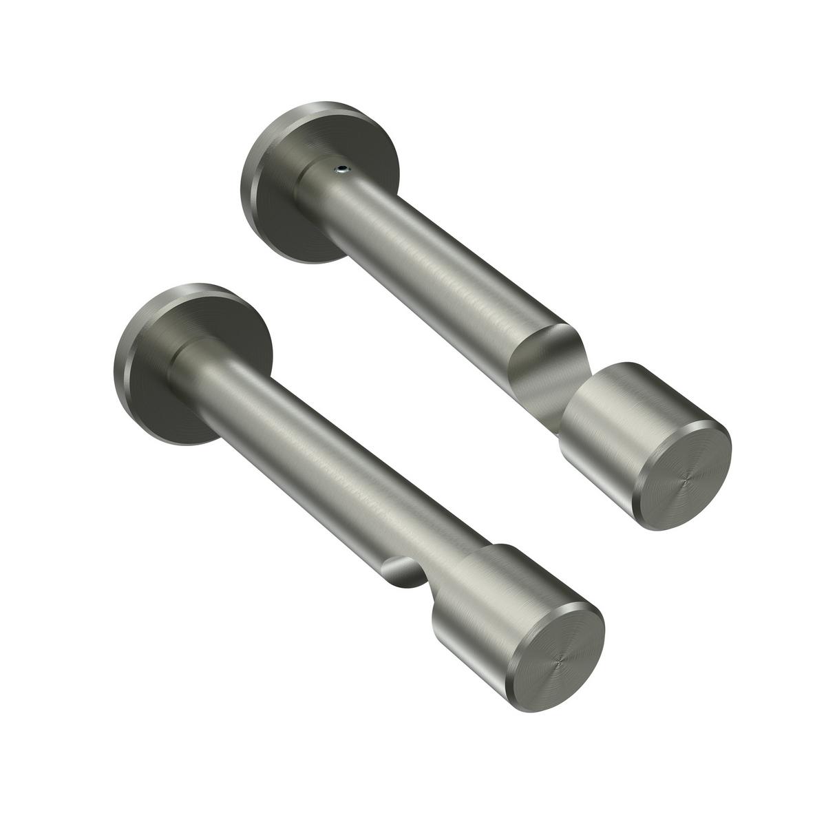 GARDINENSTANGE Prestige Elanto 420 cm (geteilt in 3 x 140 cm), 1-läufig (ohne Ringe), 20 mm Ø Edelstahl-Optik - Edelstahlfarben, Metall (420cm) - INTERDECO