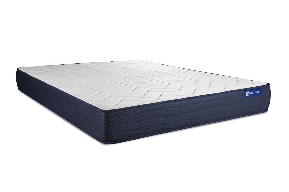 BETT Actiflex life Taschenfederkern und Memory-Schaum 130 x 210 cm h4 - Kit Bettgestell Grau - Beige/Grau, Karton/Holz (130/210cm) - ACTISOM