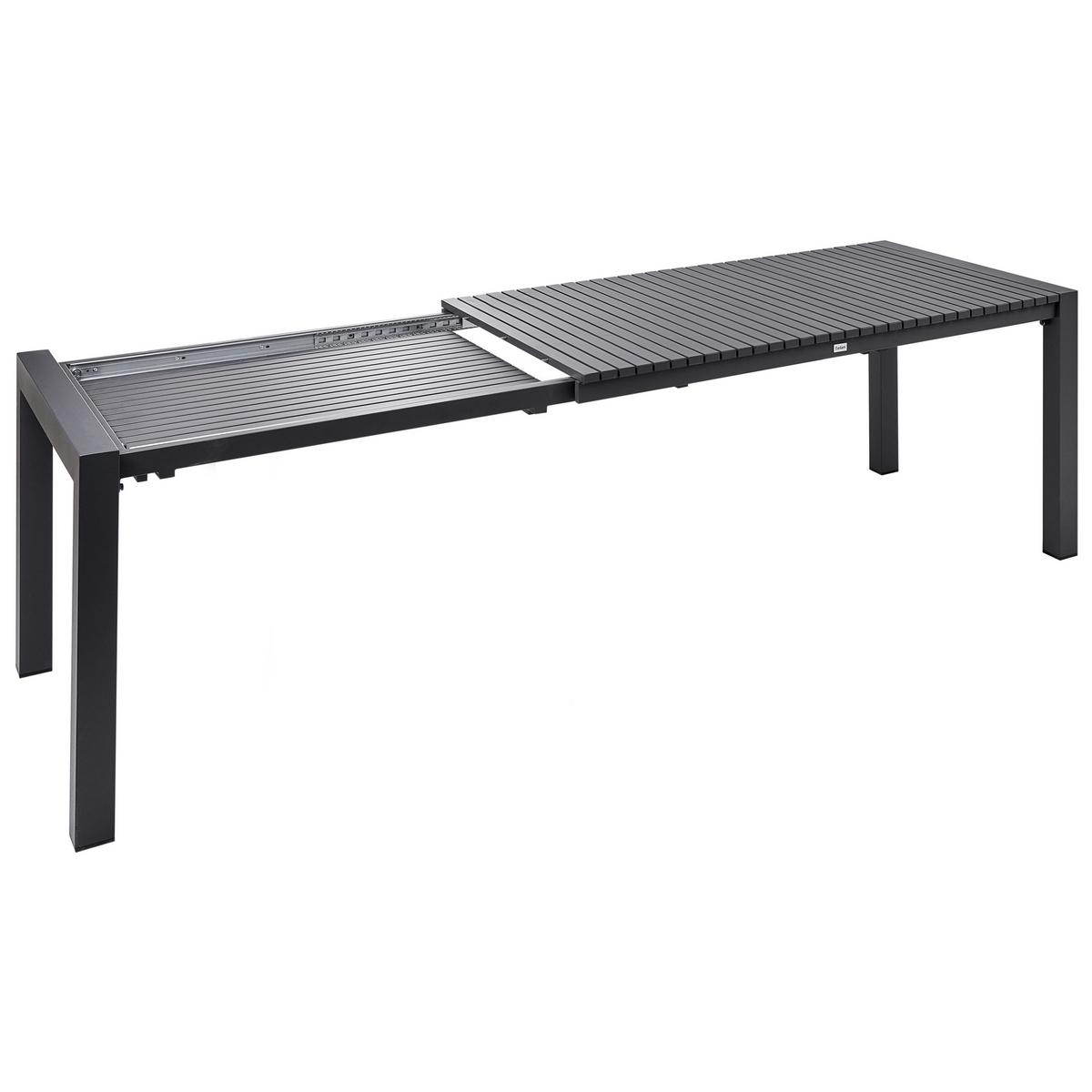 GARTENTISCH Ausziehbar 160/220/90 cm Metall Dunkelgrau Ardesio - Dunkelgrau, Metall (160/90/75cm) - Beliani