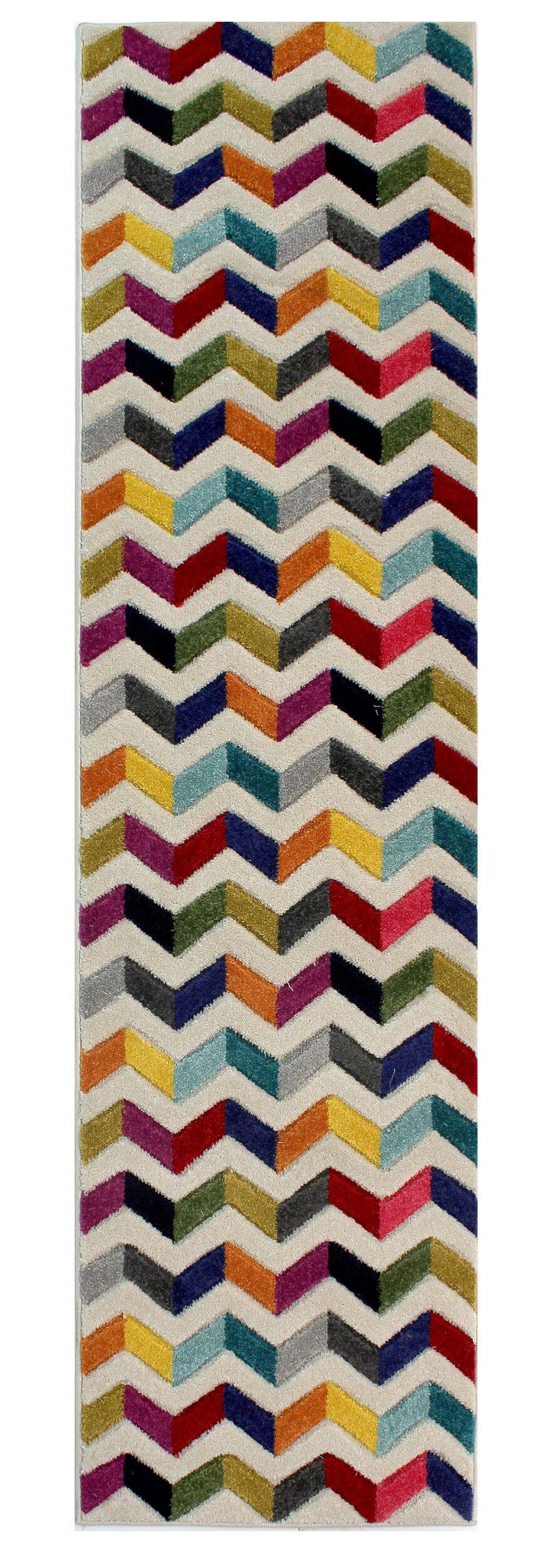 TEPPICH MEON, geometrisch, Bunt, 66 x 230 cm - Multicolor, Textil (230/66cm) - KADIMA DESIGN