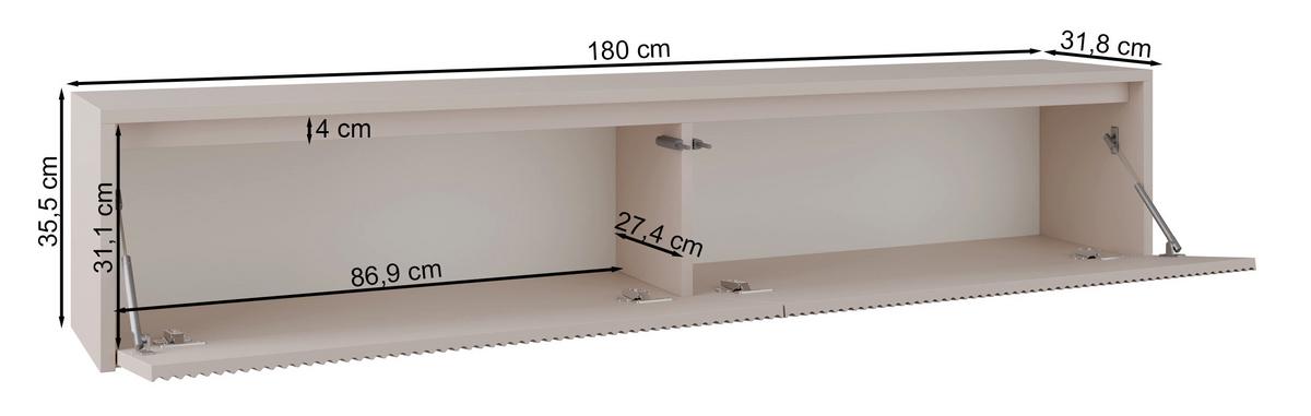TV-LOWBOARD Vemmi Kaschmirgrau, 180 cm - Taupe, Holzwerkstoff (180/35.5/31.8cm) - Selsey