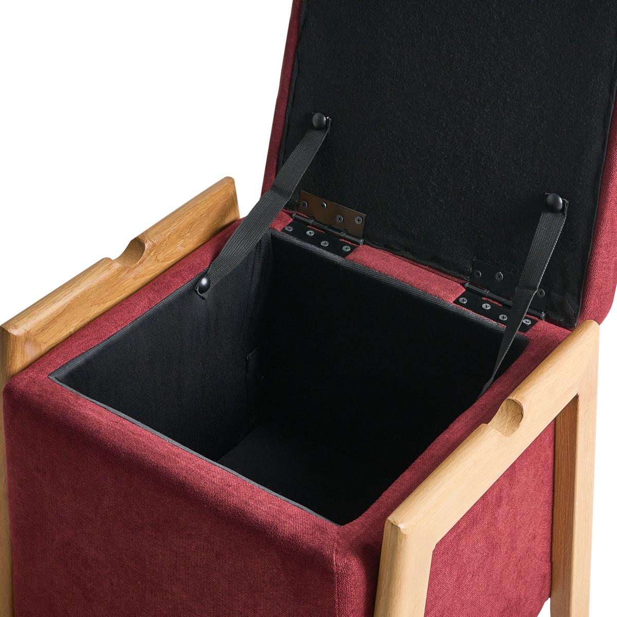 POUF mit Stauraum Stoff 45 cm Burgunderrot Edland - Dunkelrot, Metall (45/44/43cm) - Beliani