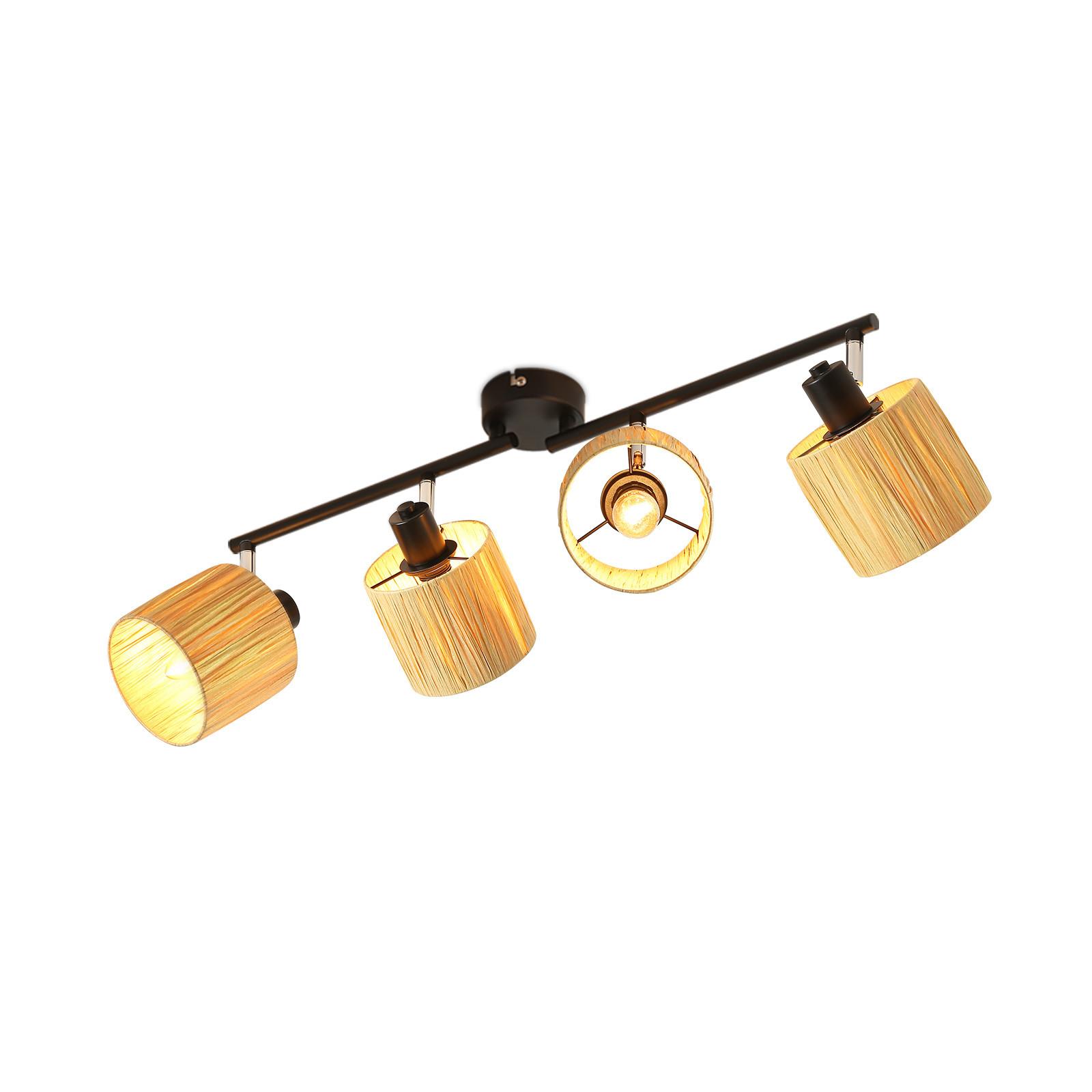 DECKENSTRAHLER Flambria 17/16.5/68 cm - Schwarz, Metall (68/17/16.5cm) - ZMH