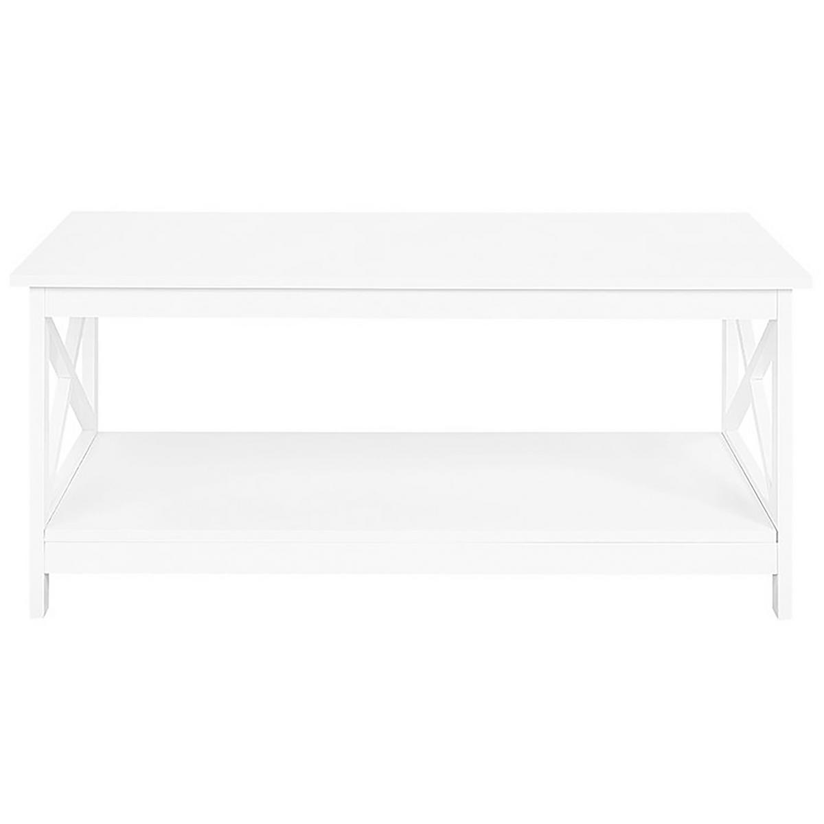 COUCHTISCH weiß rechteckig 55/100 cm Foster - Weiß, Holzwerkstoff (55/100/45cm) - Beliani