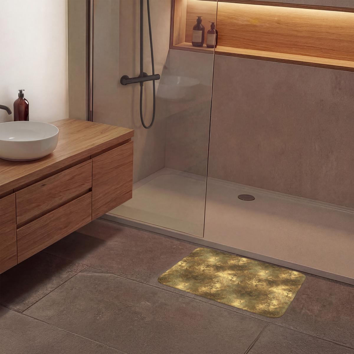 BADEMATTE Antik - Metallic-Look - Gold 60x40 cm - Goldfarben, Textil (60/40cm) - OnlyWow