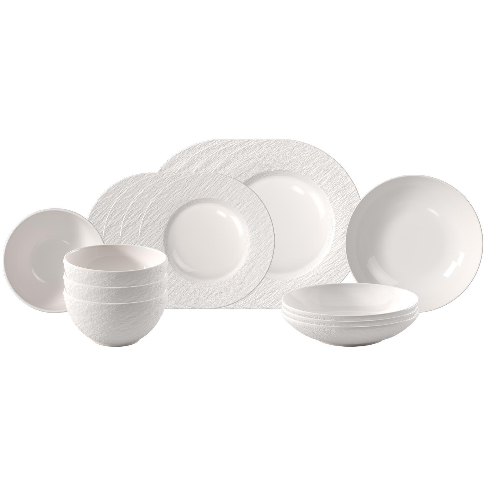 TAFELSERVICE Manufacture Ice weiß 16-tlg. - Weiß, Keramik (2/2/2cm) - Villeroy & Boch