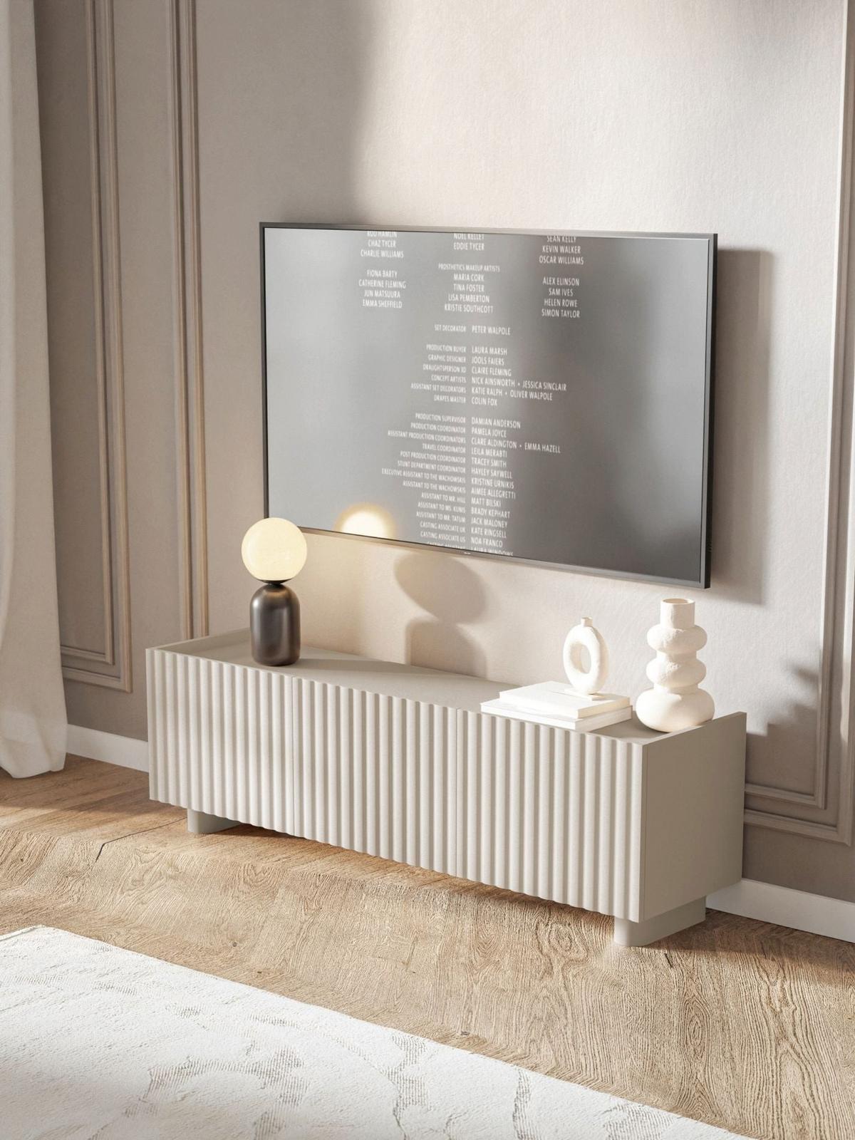 TV-LOWBOARD Fiorra Greige 144 cm - Kaschmir, Holzwerkstoff (144/49/38.3cm) - Selsey
