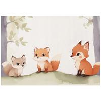FOTOTAPETE Kinderzimmer Wald Fuchs 150x105 - Multicolor, Papier (150/105cm) - Wallarena