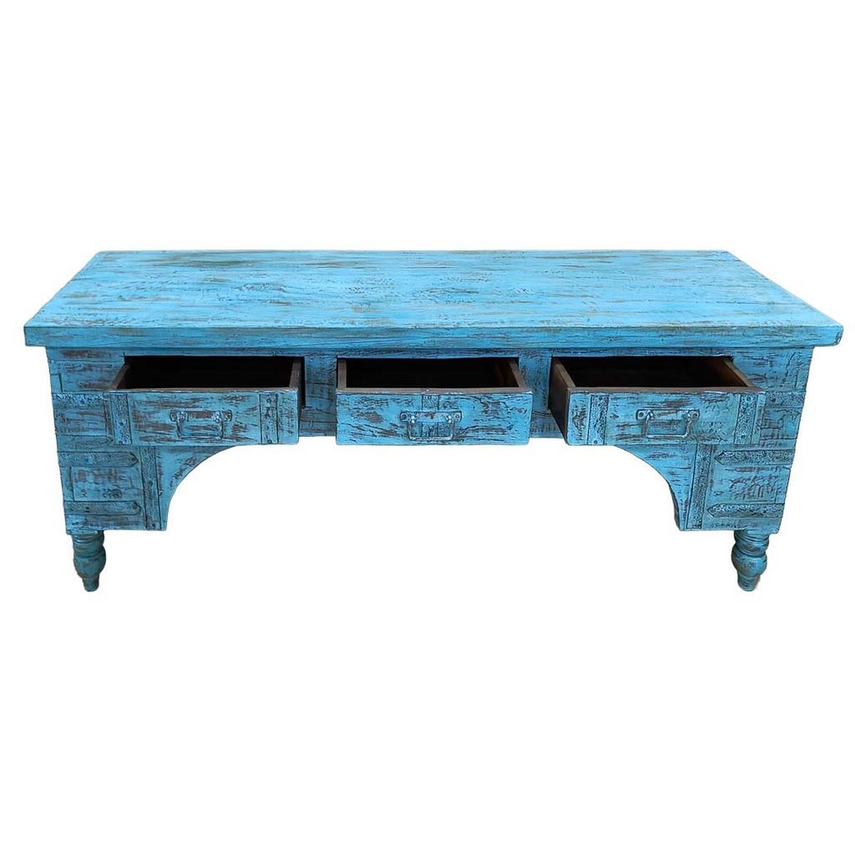 TV-LOWBOARD aus Holz, 175x45x57cm - Blau, Holz (175/57/45cm) - Wanderlust
