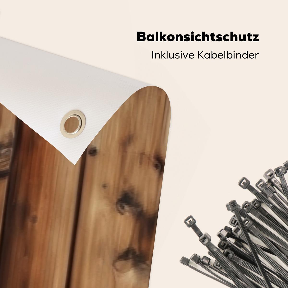 BALKON-SICHTSCHUTZ Holz - Regale - Braun Groß 500x85 cm - Buchefarben, Kunststoff (500/85cm) - MuchoWow