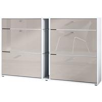 SCHUHSCHRANK Today Fronten in Sandgrau Hochglanz - Sandfarben, Holzwerkstoff (155.5/95/28cm) - Vladon