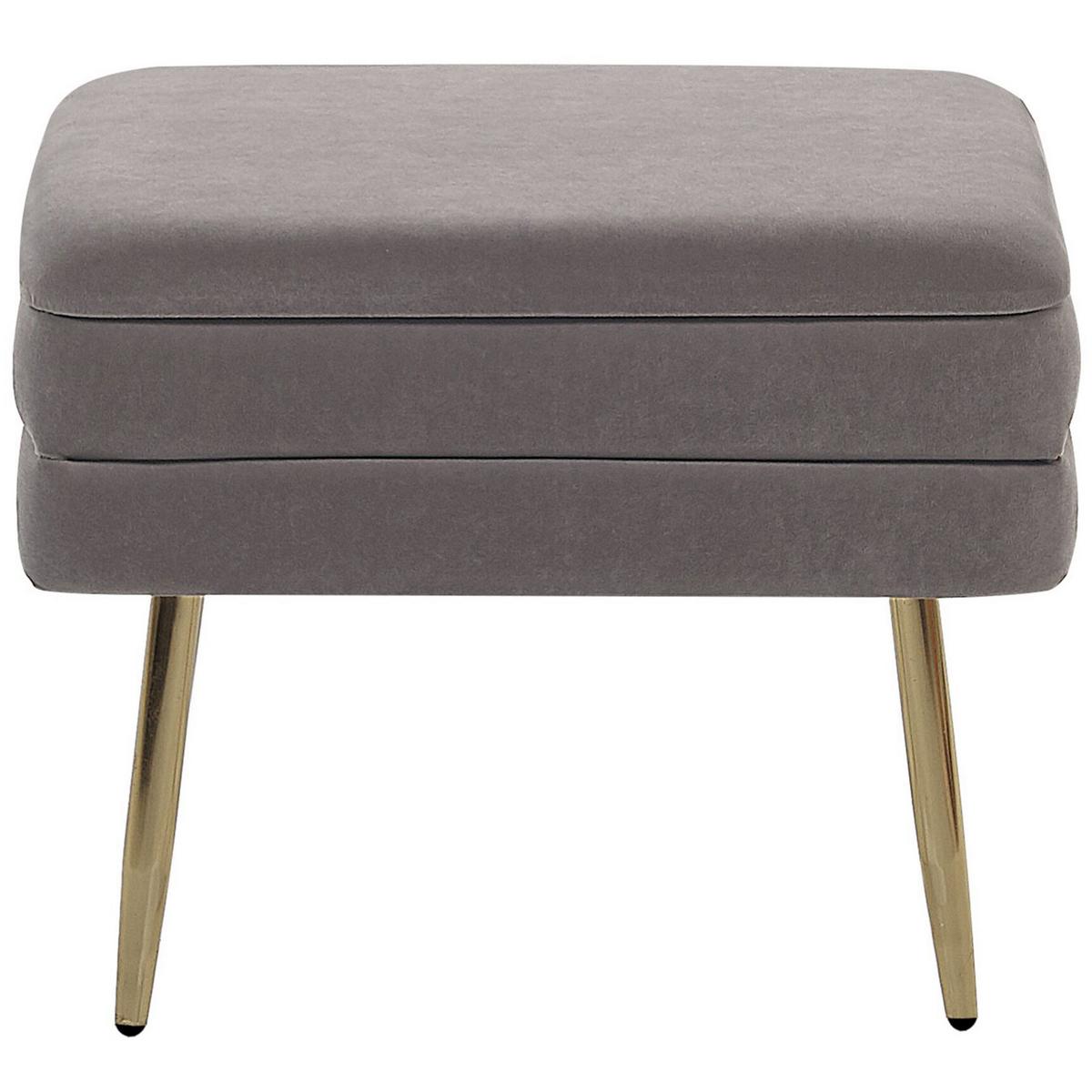 TRUHENBANK Grau Odessa - Goldfarben/Grau, Textil (49/43/34cm) - Beliani