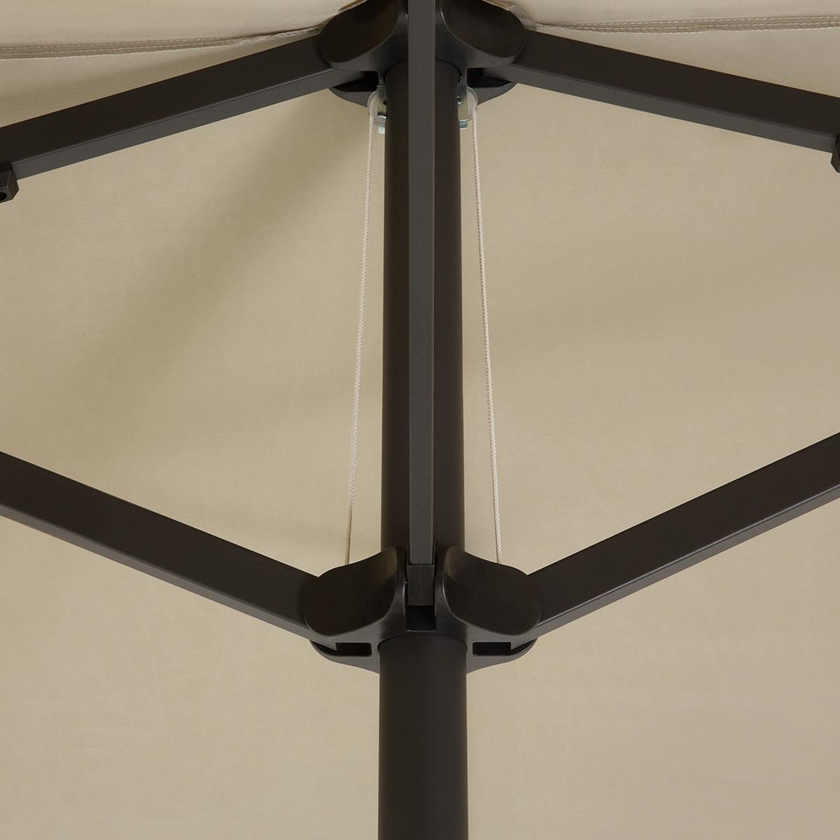 DOPPELSONNENSCHIRM taupe 270/460/247 cm Sibilla - Taupe, Textil (460/270cm) - Beliani