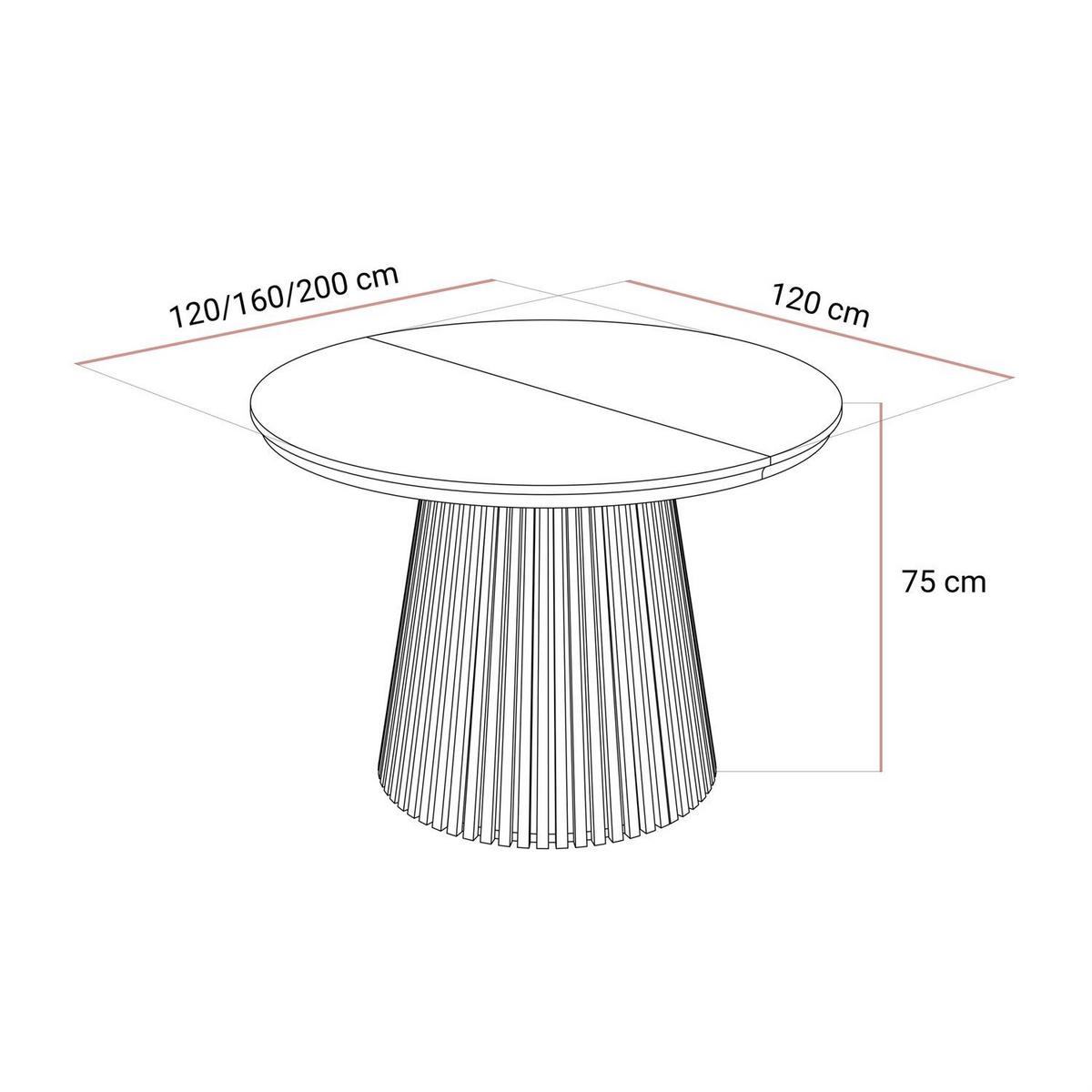 ESSTISCH MISTIC 120–200 cm - Eichefarben, Holzwerkstoff (120/120/75cm) - Lookway