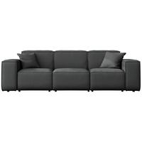 GARTENSOFA Lorento Outdoor 3-Sitzer, Dunkelgrau Kunstleder 251/73/92 cm - Dunkelgrau, Textil (251/73/92cm) - WFL GROUP