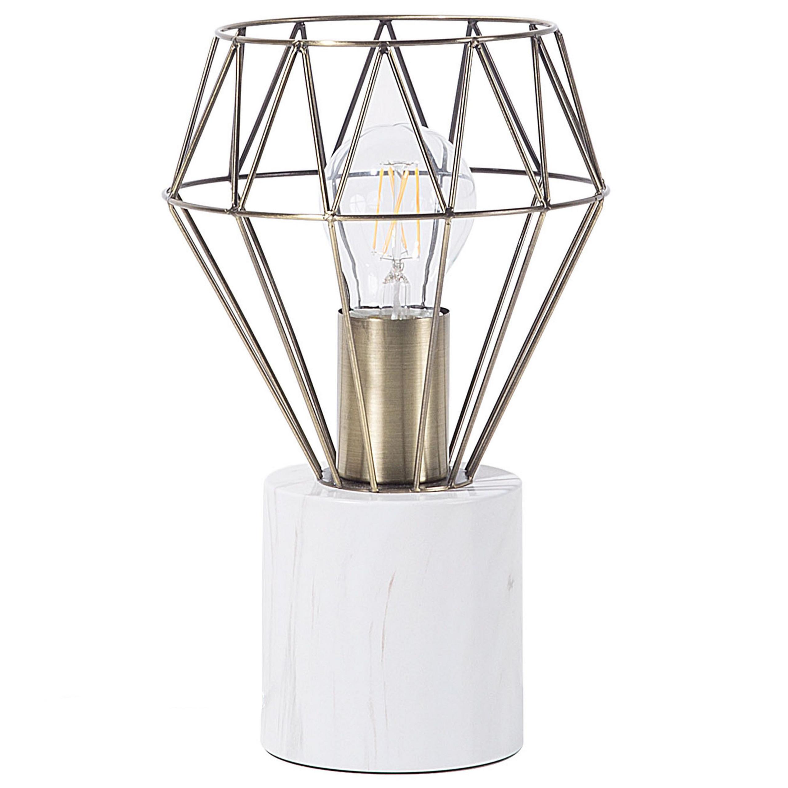 TISCHLAMPE Mooni 17/17/28 cm - Messingfarben, Metall (17/17/28cm) - Beliani