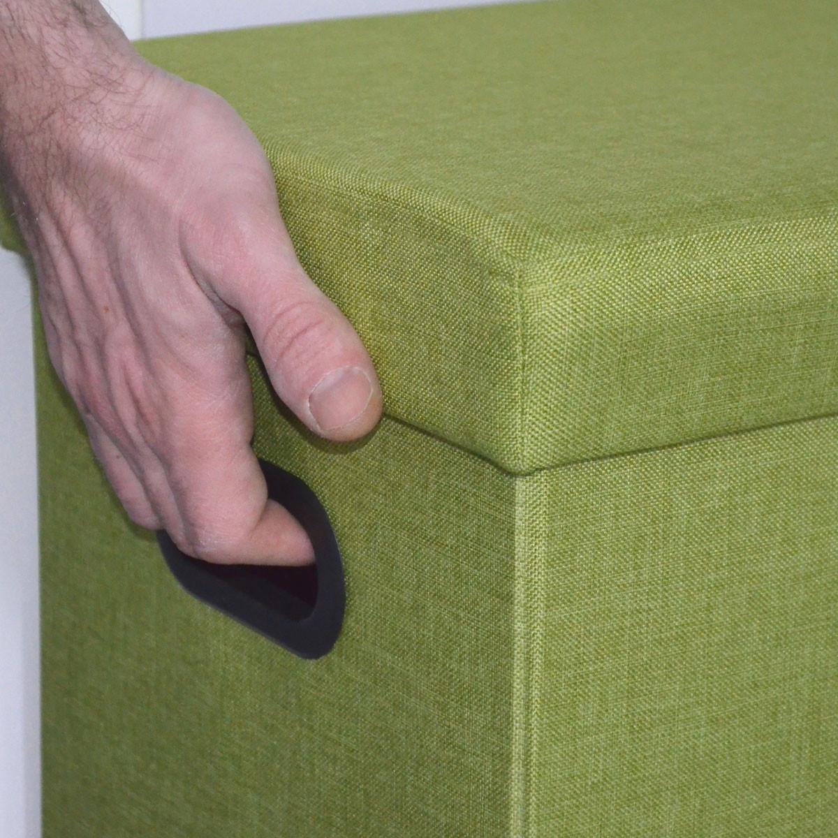 WÄSCHEKORB mit Deckel, 50/25/49 cm Grün - Grün, Kunststoff (28/50/50cm) - Dunedesign