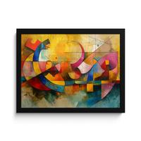 POSTER MIT RAHMENGERAHMTES BILD Kunst - Abstrakt - Modern 40x30 cm - Gelb, Papier (40/30cm) - MuchoWow