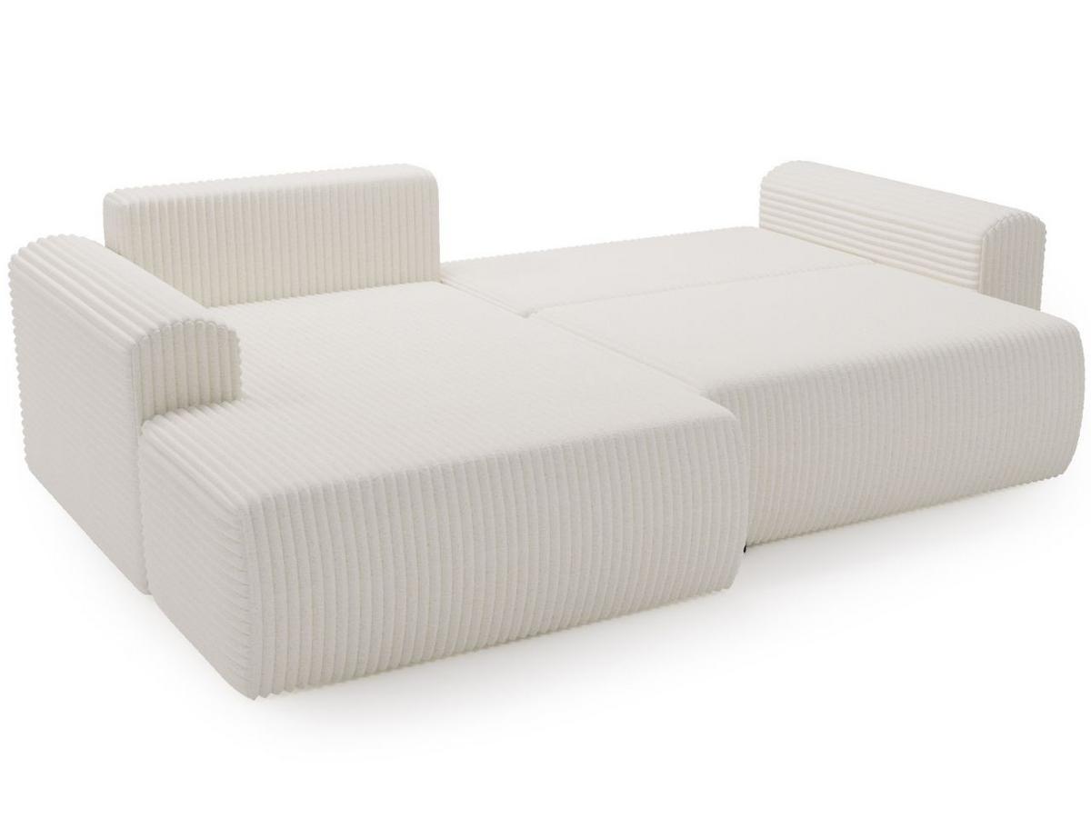 ECKSOFA Belvio Creme Links - Creme/Schwarz, Holz/Textil (257/177cm) - Graingold