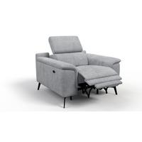 SESSEL FIERO mit Relaxfunktion, silberfarben - Silberfarben/Schwarz, Holzwerkstoff/Textil (114/82/103cm) - Wozimo