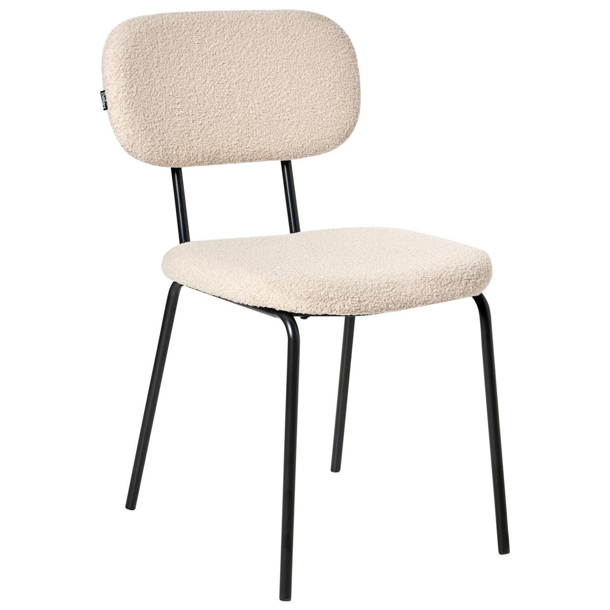 ESSZIMMERSTUHL 2er-Set Beige Adair - Beige/Schwarz, Textil (50/83/62cm) - Beliani