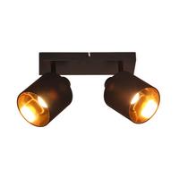 DECKENSTRAHLER Brand 2-flammig 25/11/21 cm - Schwarz, Textil (25/11/21cm) - Nettlife
