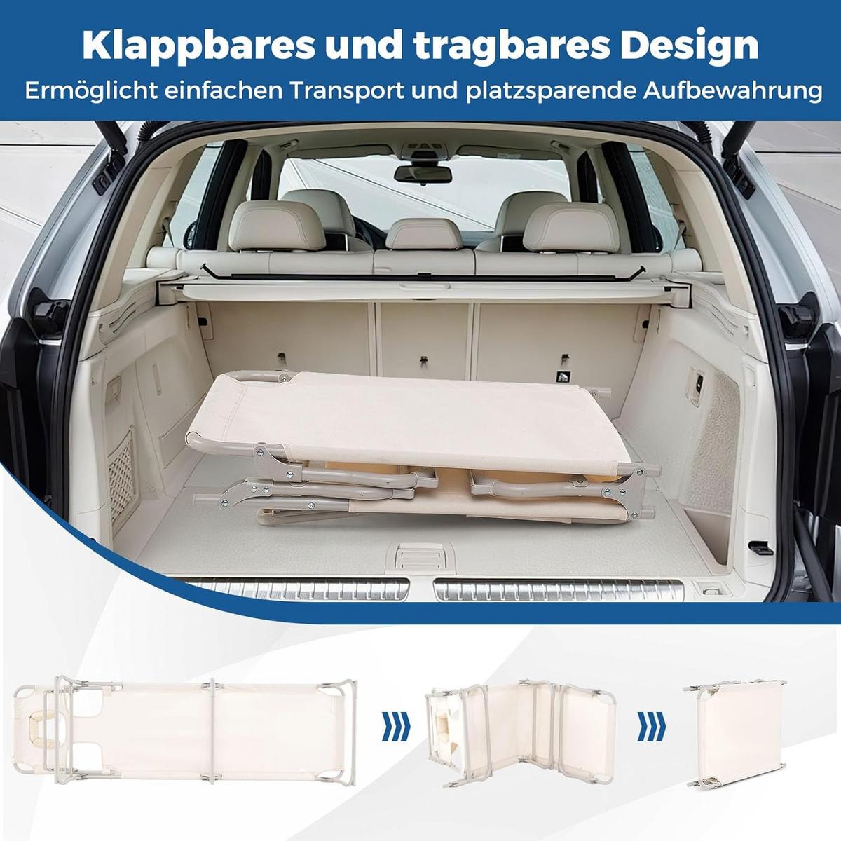 SONNENLIEGE Beige - Beige, Metall (190/32/56cm) - COSTWAY