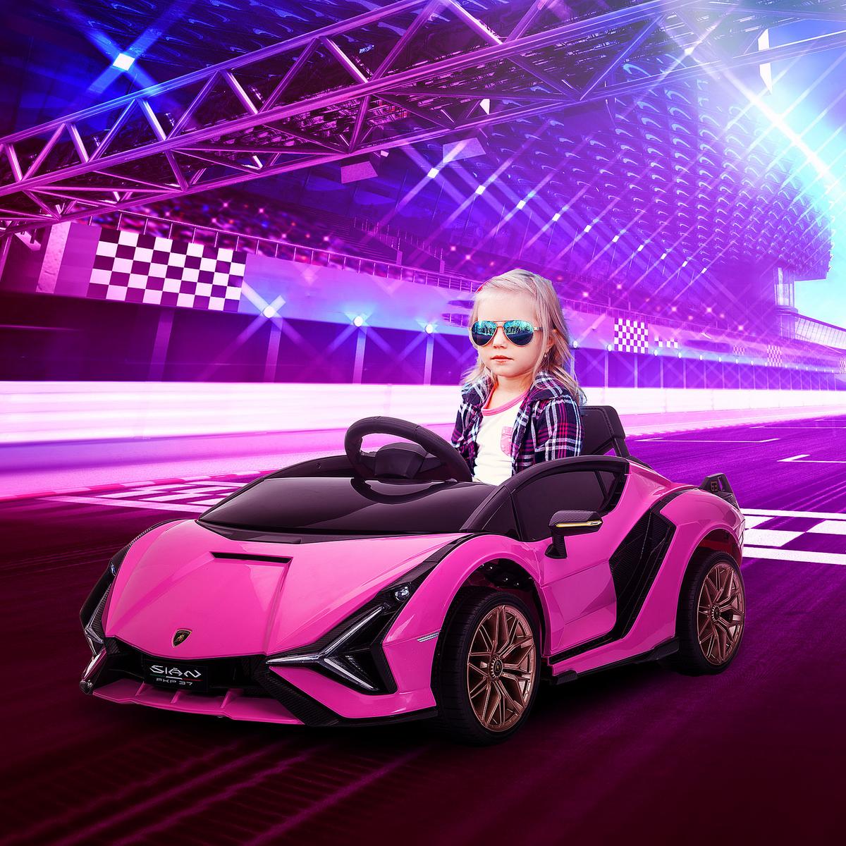 KINDERFAHRZEUG SUV-Auto-Spielzeug mit Fernbedienung Musik Rosa - Hellrosa, Metall (108/62/40cm) - HOMCOM