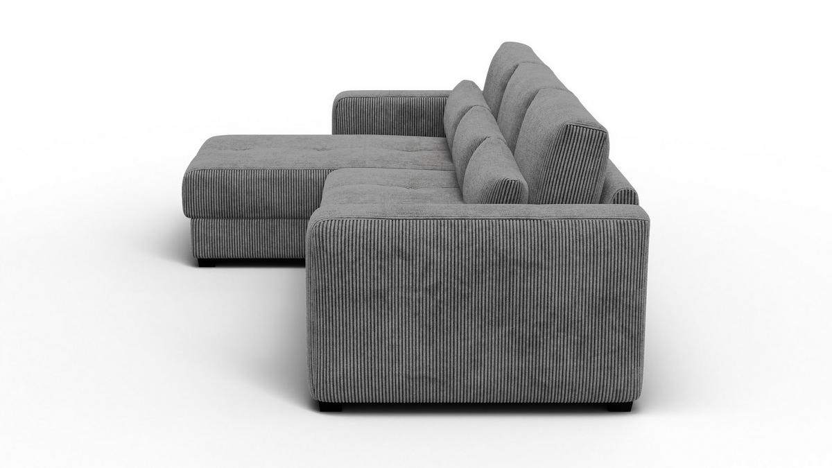 ECKSOFA OLI 4-Sitzer links, dunkelgrau - Dunkelgrau, Holz/Textil (295/172cm) - Wozimo