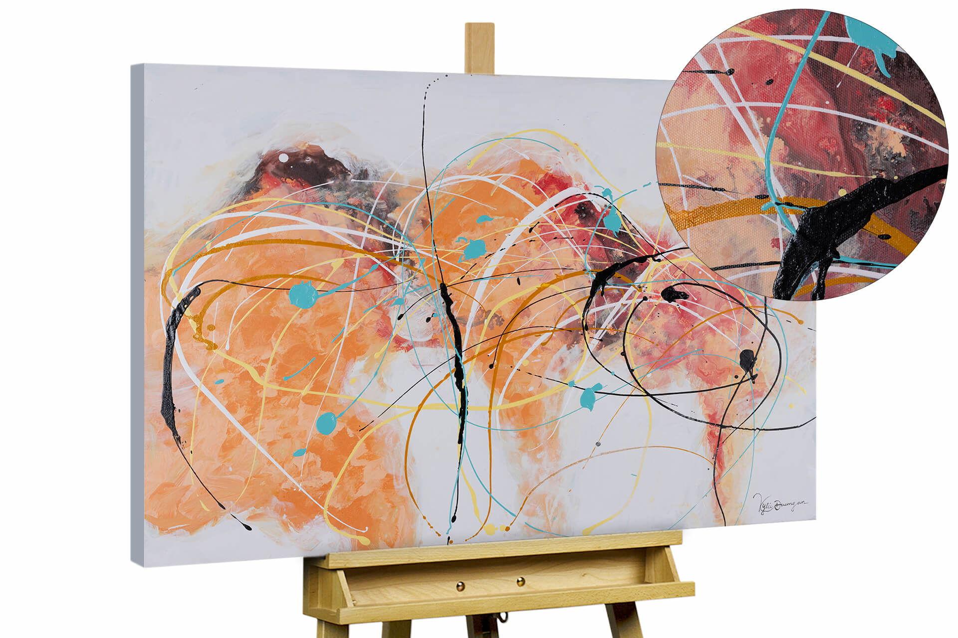 ACRYLBILD HANDGEMALT 100/75 cm - Weiß, Holz/Textil (100/75cm) - KUNSTLOFT