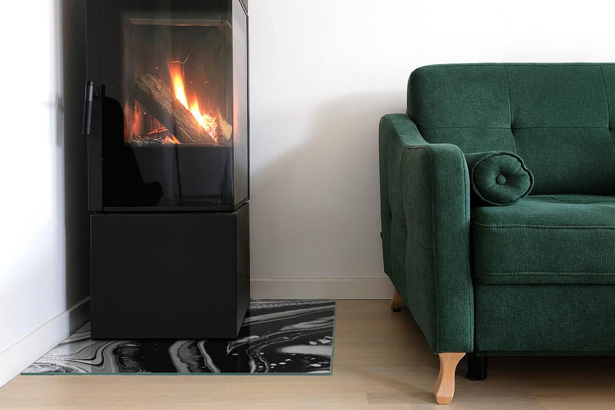 GLASPLATTE für Kamin 60x60 cm - Multicolor, Glas (60/60/0.4cm) - TULUP