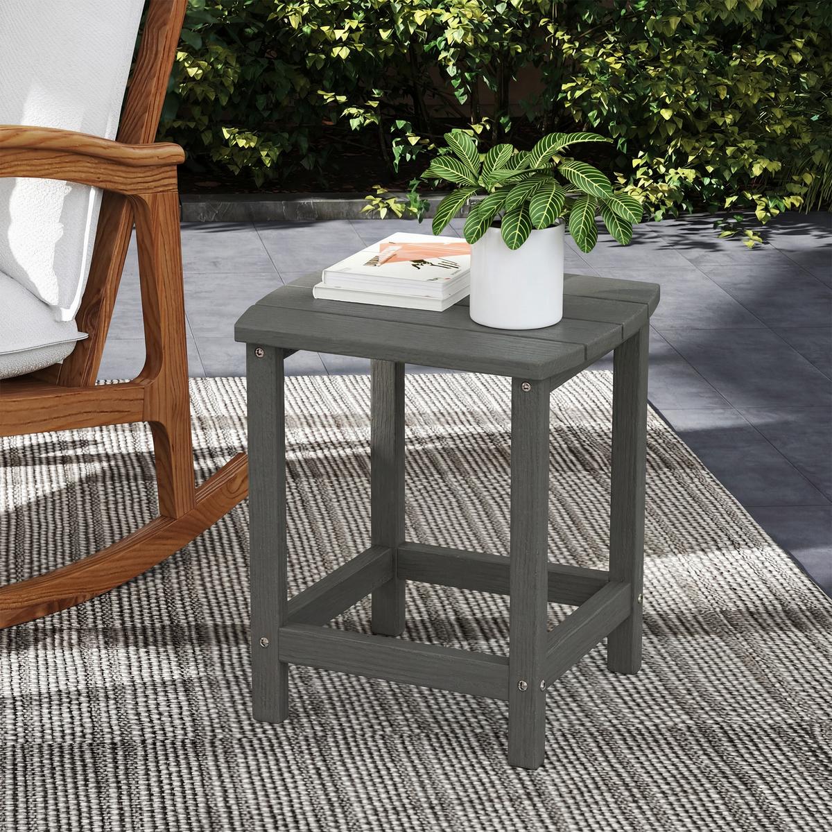 OUTDOOR-BEISTELLTISCH HDPE Grau - Grau, Kunststoff (48/37/46cm) - Outsunny