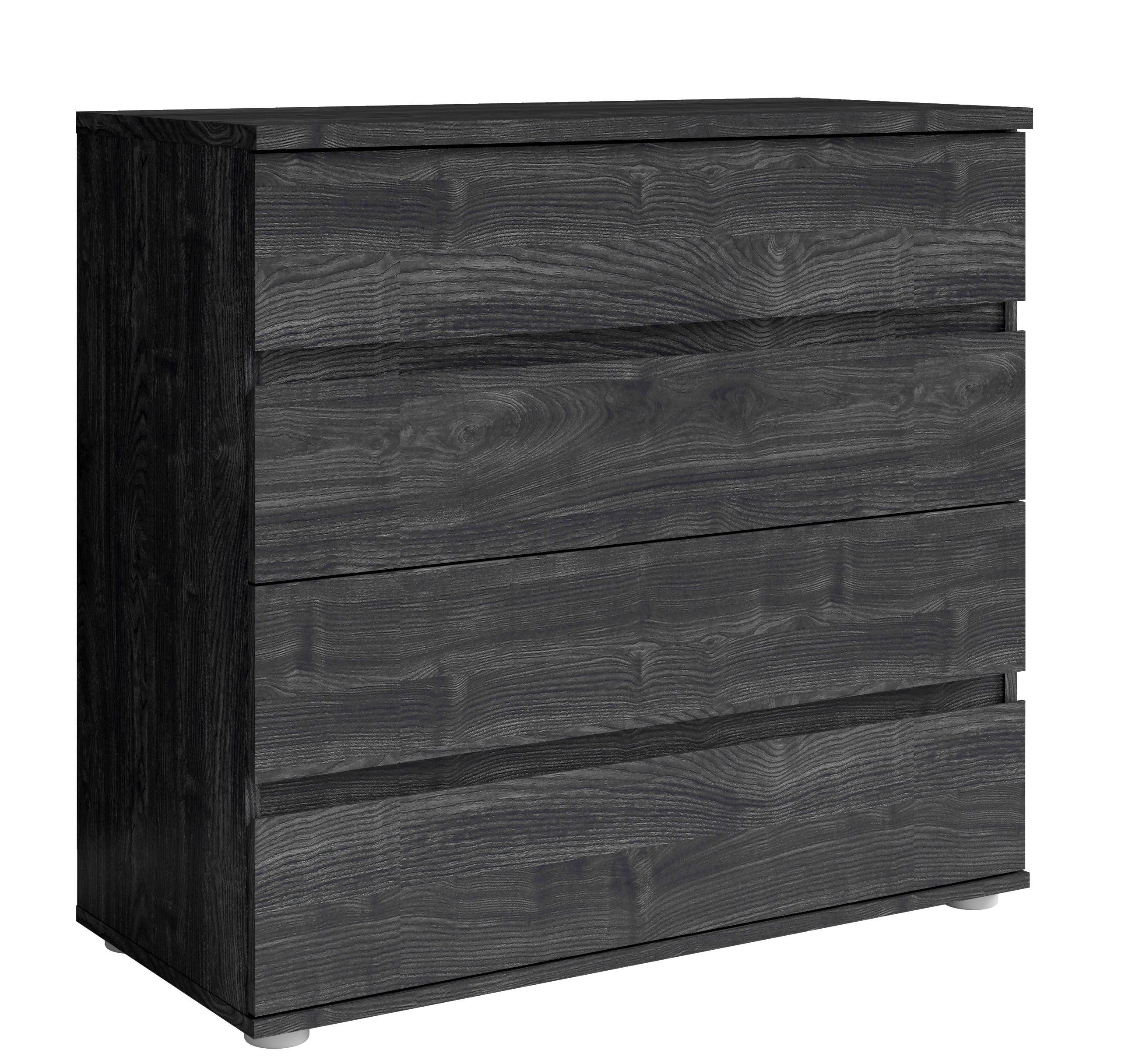 KOMMODE Portland Esche Schwarz 91/84/42 - Schwarz, Holzwerkstoff (91/84/42cm) - RAUMHIRSCH FURNITURE
