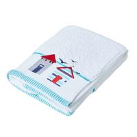 DUSCHTUCH Strandhaus weiß 70/120 cm - Weiß, Textil (70/120cm) - Homescapes