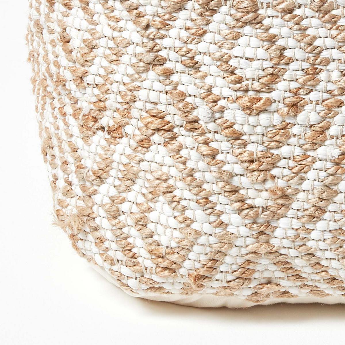 SITZPOUF Sierra mit Ethno-Muster, 60/60/30 cm - Beige, Textil (60/30/60cm) - Homescapes