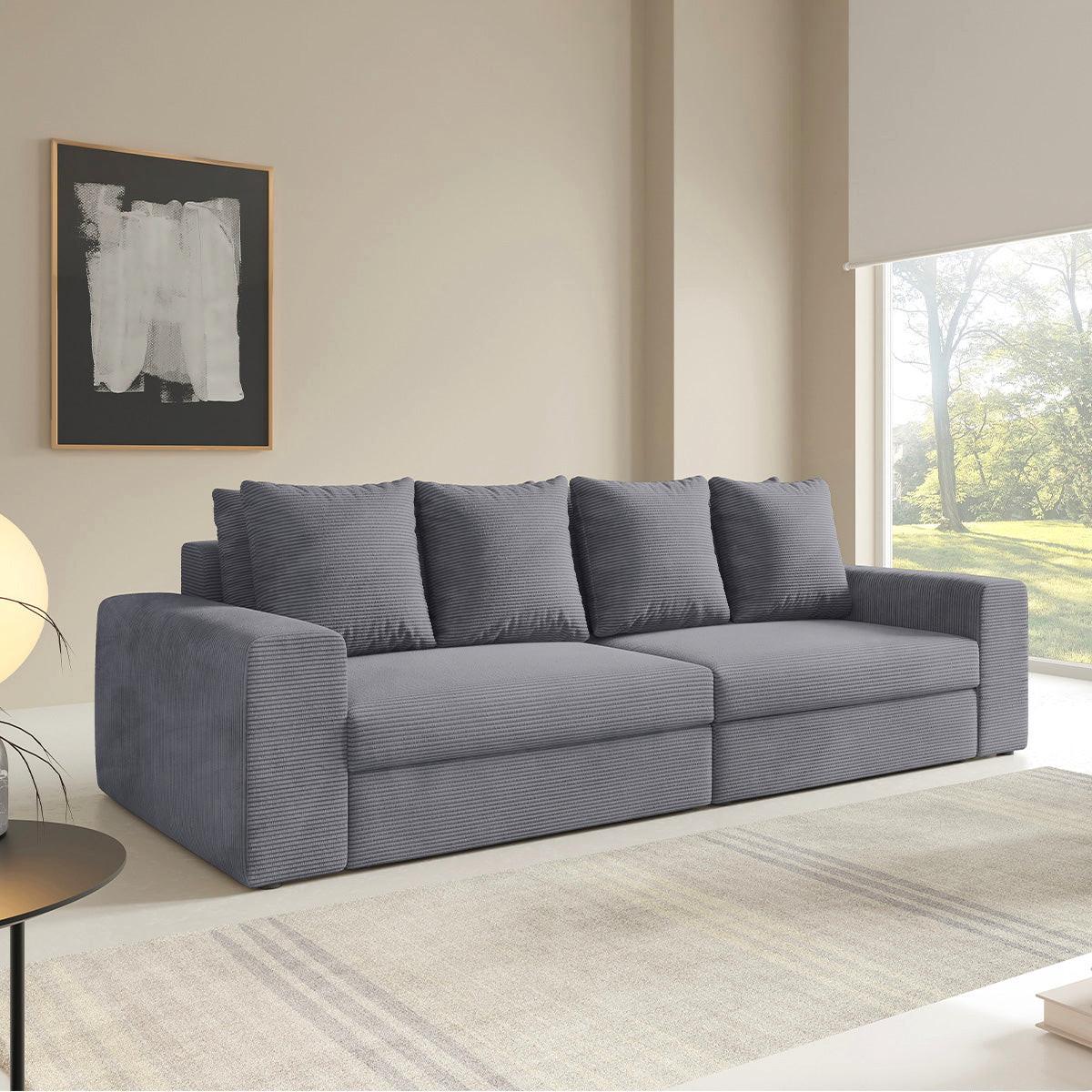 SOFA Paola 3 Sitzplätze Hellgrau - Hellgrau, Holz (272/86/120cm) - Petits-meubles