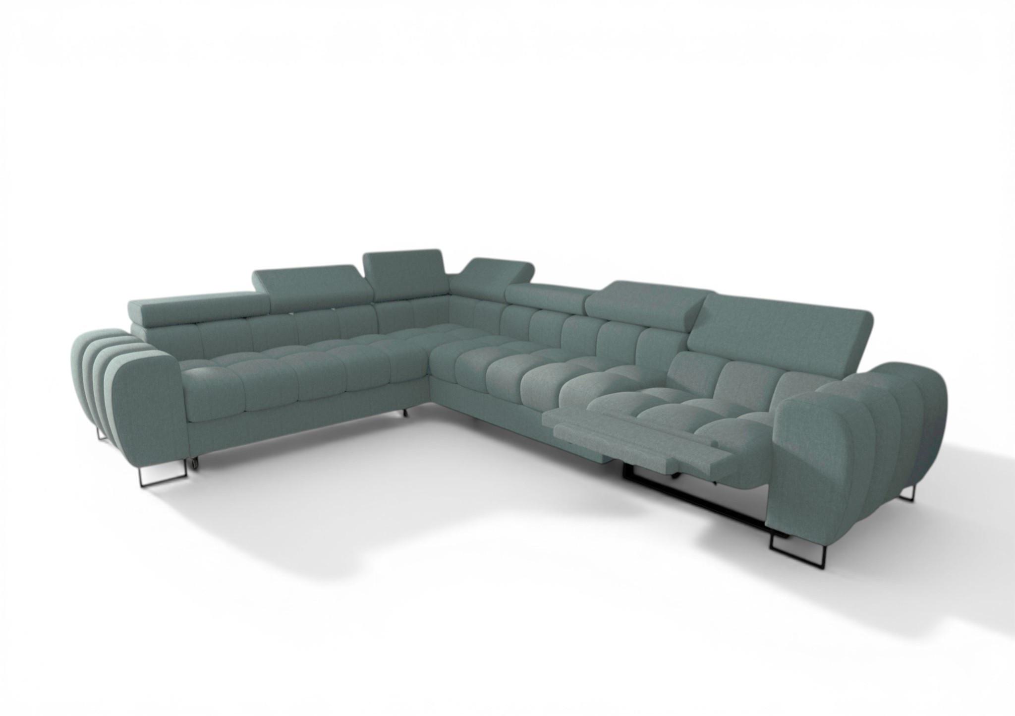 ECKSOFA Bastien Relax - Blau, Holzwerkstoff/Textil (260/330cm) - Fun Möbel