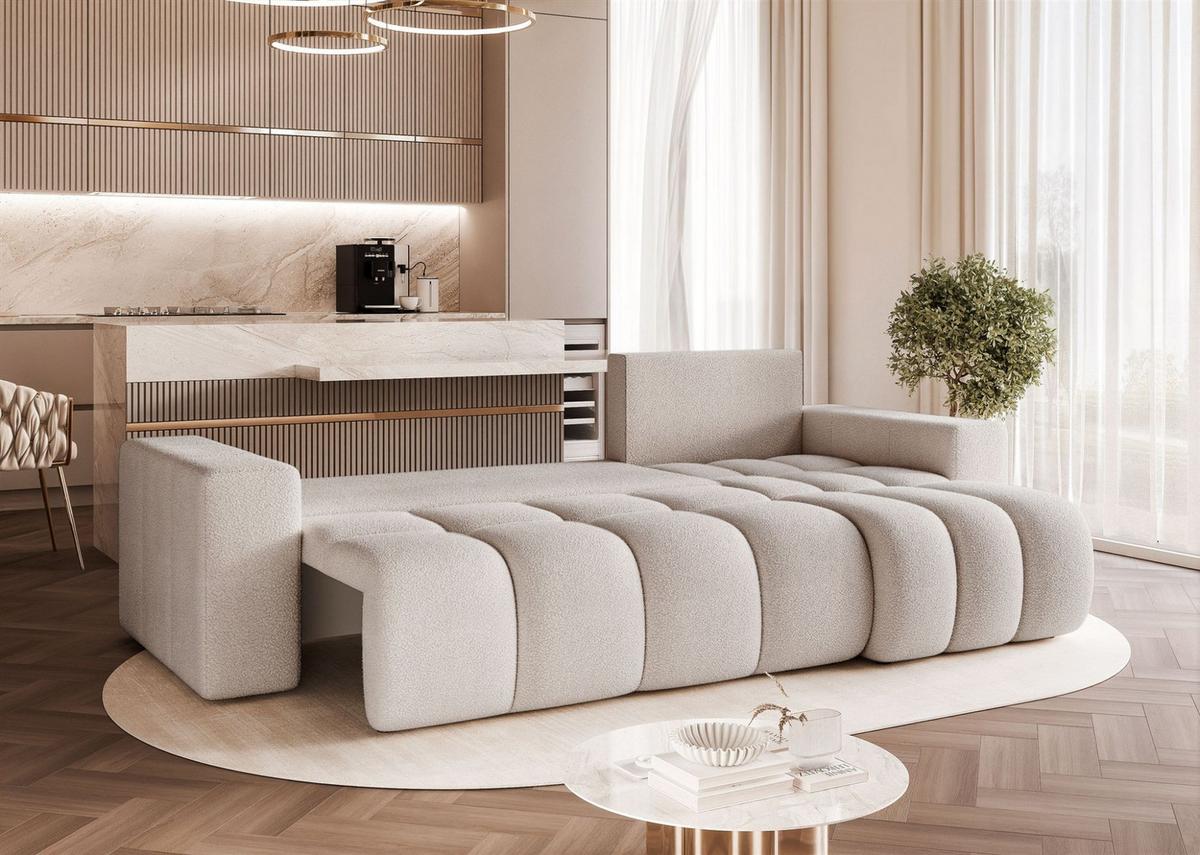 ECKSOFA Anabel Mit Schlaffunktion - Hellgrau, Holzwerkstoff/Textil (145/248cm) - Fun Möbel