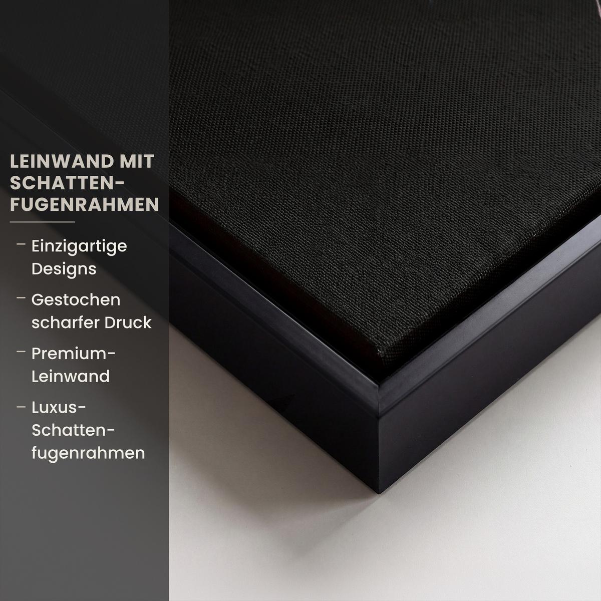 LEINWAND Bilder mit Rahmen - Elefant - Graffiti - Schwarz - Tiere - Farben - 100x70 - Schwarz, Textil (100/70cm) - MuchoWow