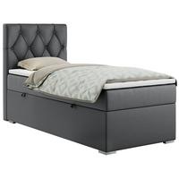 BOXBETT ALDA 90/200 Dunkelgrau Kunstleder - H3 - Links Seite - Dunkelgrau, Holz/Textil (90/200cm) - MKS