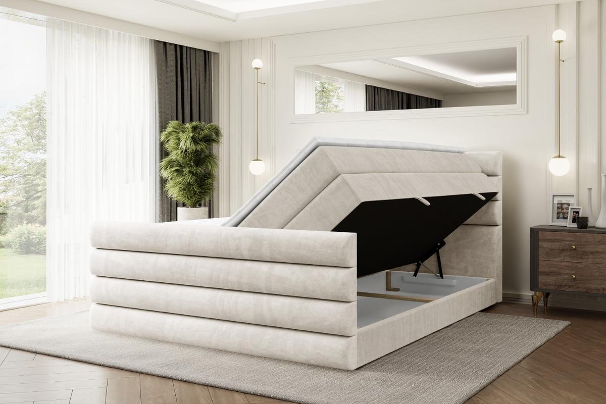BOXSPRINGBETT CELESTIA-Z KING - 180x200 - H3/H4 - Creme - Creme, Holzwerkstoff (180/200cm) - ALTDECOR