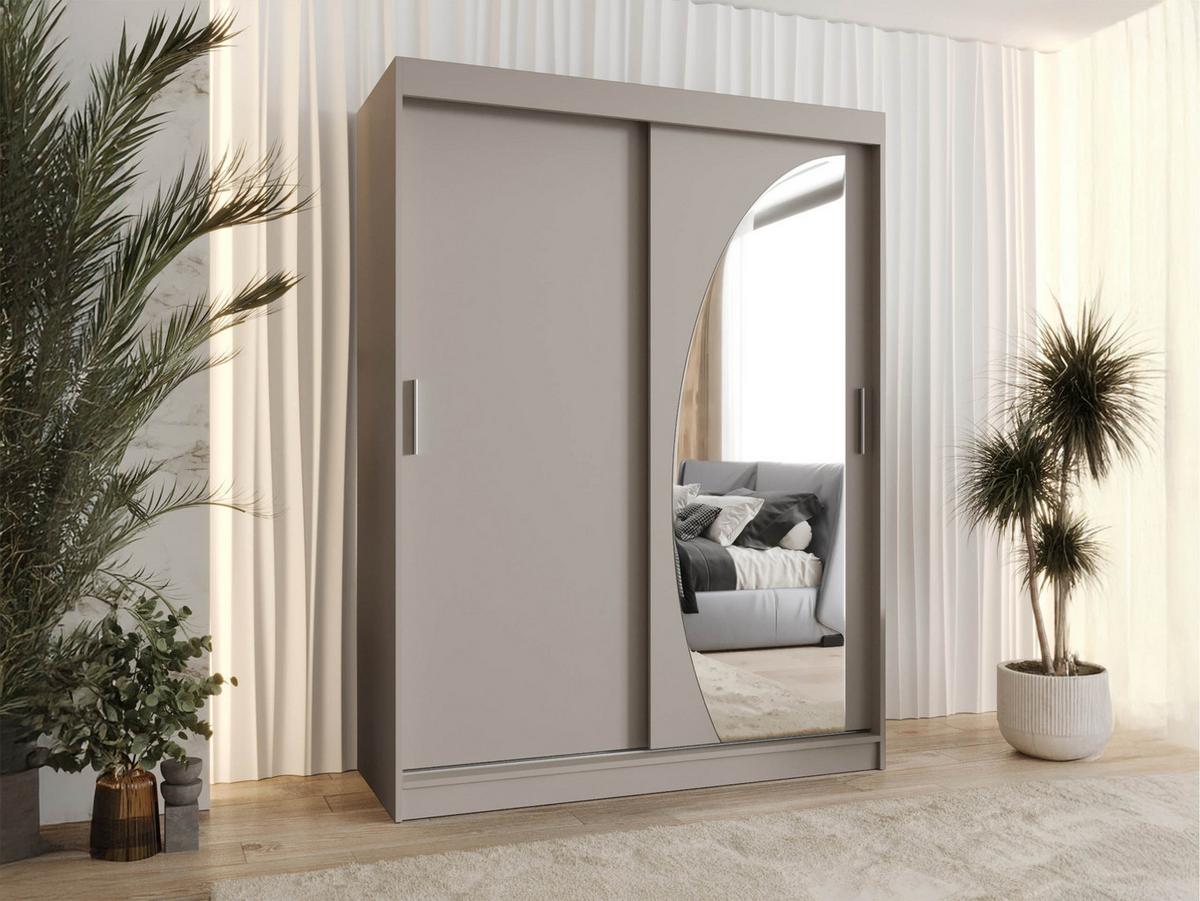 SCHWEBETÜRENSCHRANK Wika 150 cm mit Schubladen - Kaschmir/Silberfarben, Holzwerkstoff/Kunststoff (150/200/62cm) - MIRJAN24