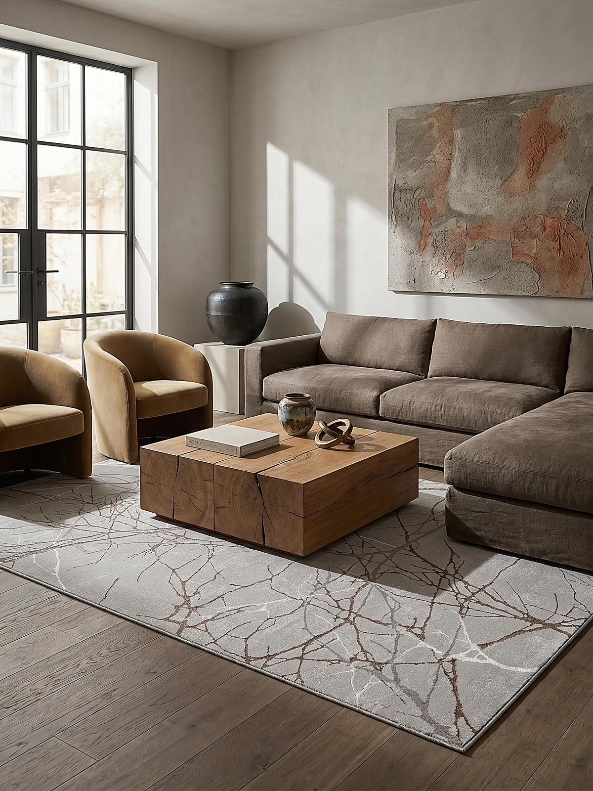 KURZFLORTEPPICH Abstrakt KAVALA Polyester Grau 160 x 230 cm - Grau, Textil (160/230cm) - KADIMA DESIGN